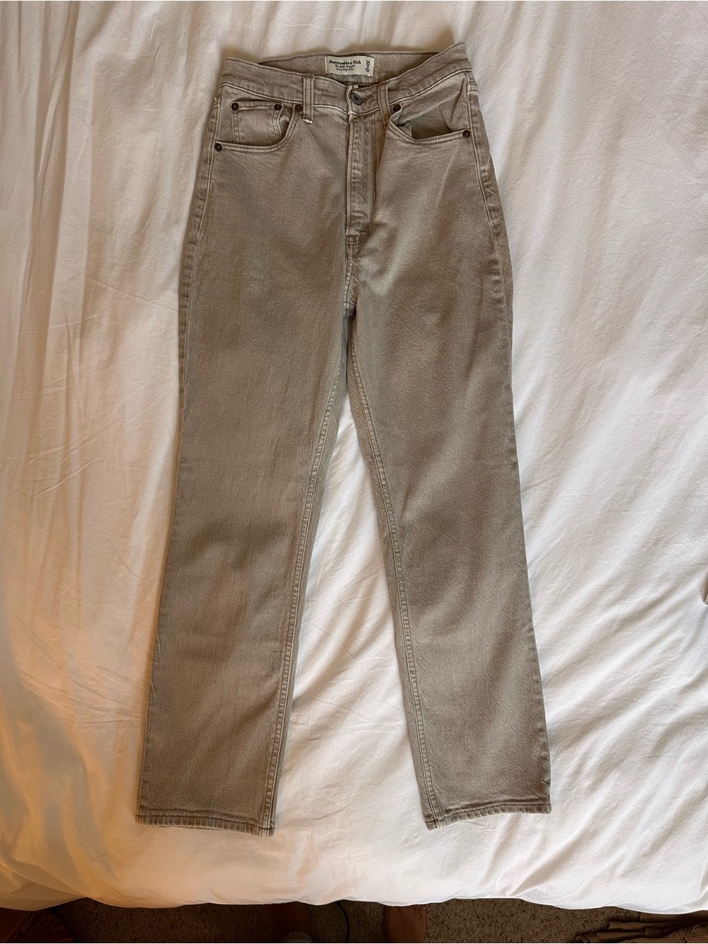 Abercrombie & Fitch Ankle Straight Jeans - Taupe - Picture 3 of 5